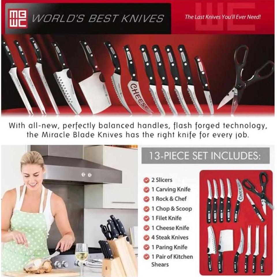 Miracle Blade 13 Piece Stainless Steel Assorted Knife Set