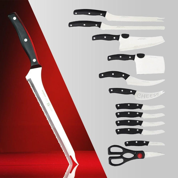 Marcial's Stockroom - Miracle Blade 13-Pieces Knife Set🔪 🧢🧢P359.00 🔪Miracle  Blade 13 piece professional knife set 🔪Revolutionary contoured handles for  optimal comfort and safety 🔪Handy labels on knives eliminates confusion  🔪Quick-release areas